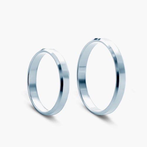 Obrączki ślubne: białe złoto, z fazą, 3 mm